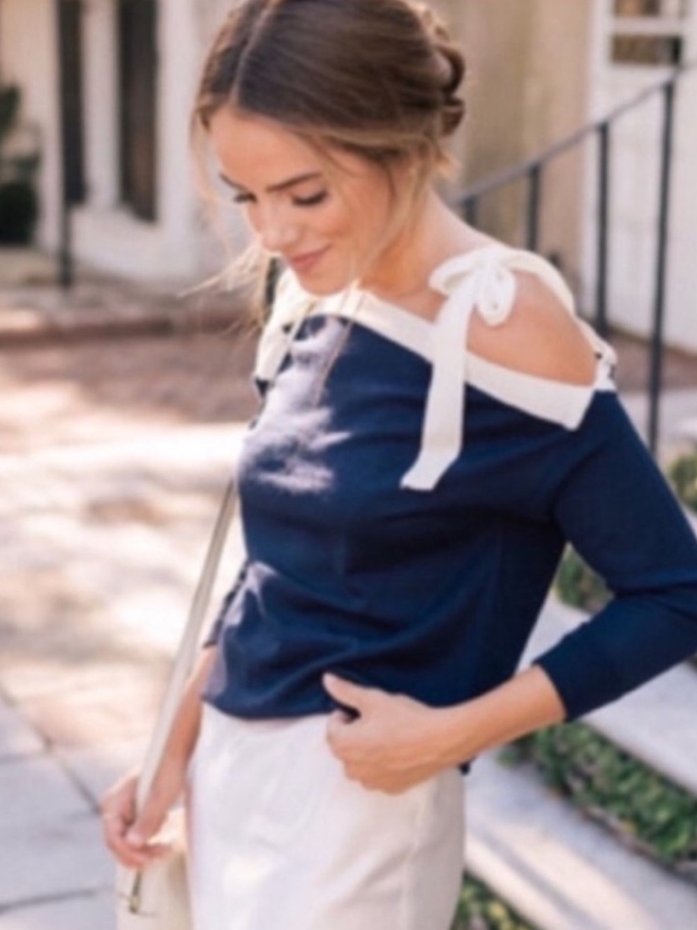 J.Crew Merino Wool Tie Shoulder Sweater